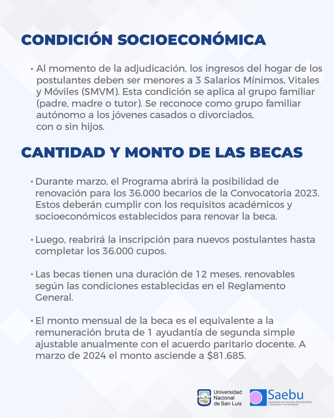 Programa Nacional de Becas
Estratégicas Manuel Belgrano