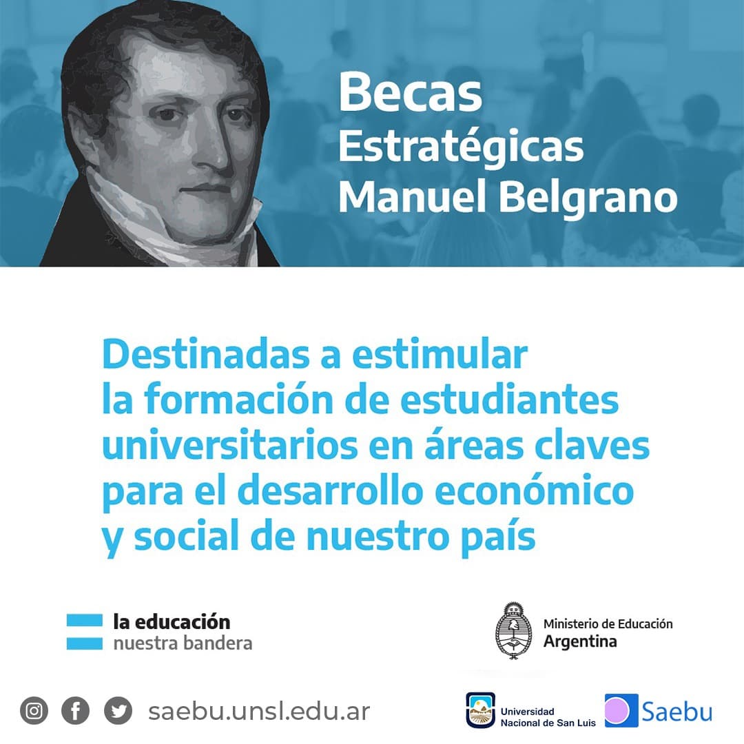 Convocatoria 2022 a las becas estratégicas Manuel Belgrano