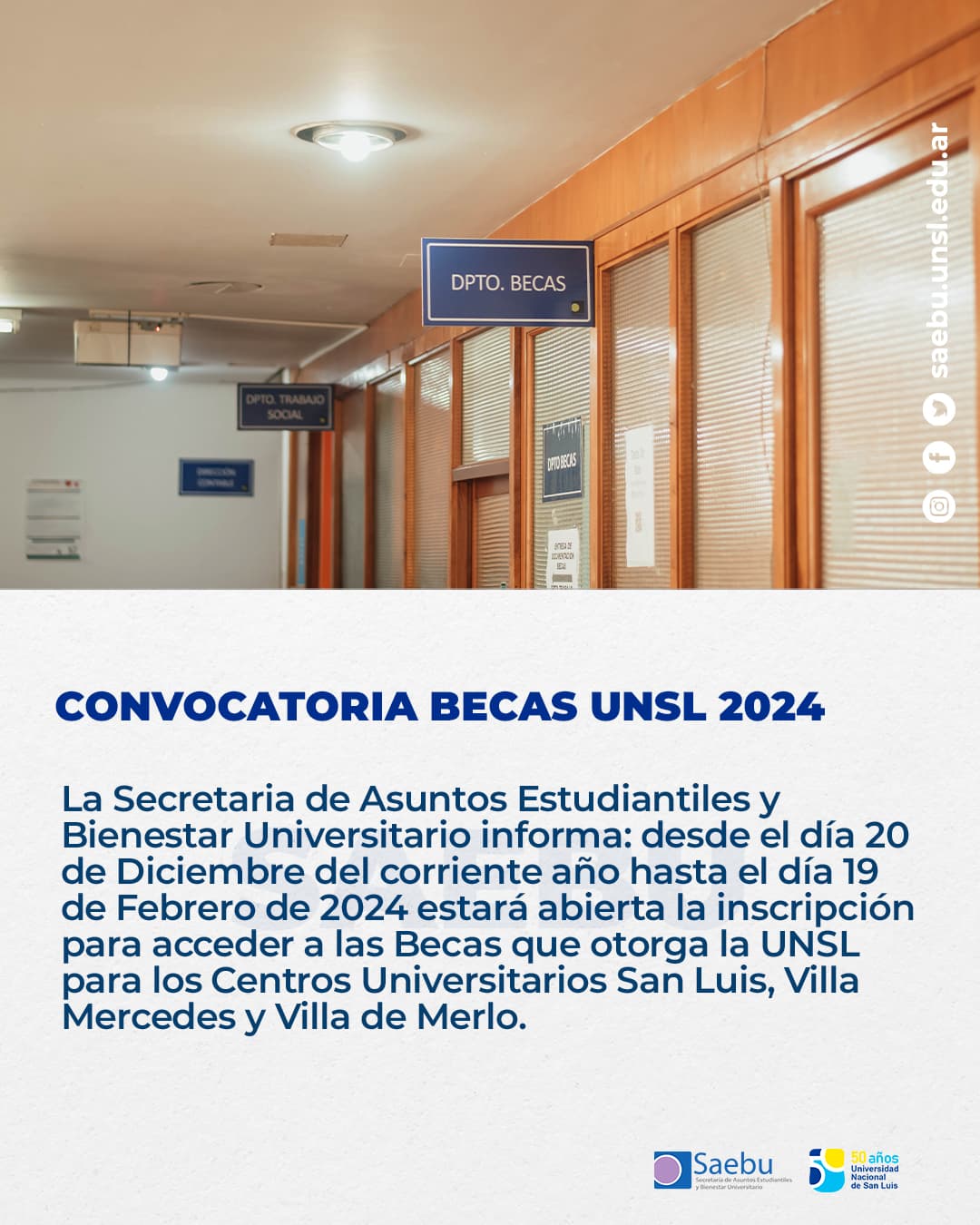 CONVOCATORIA BECAS UNSL 2024